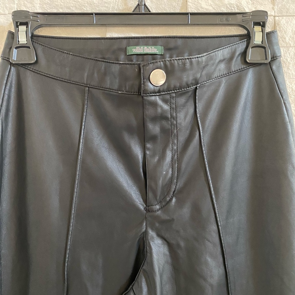 Wild Fable Black Faux Leather Flare Pants